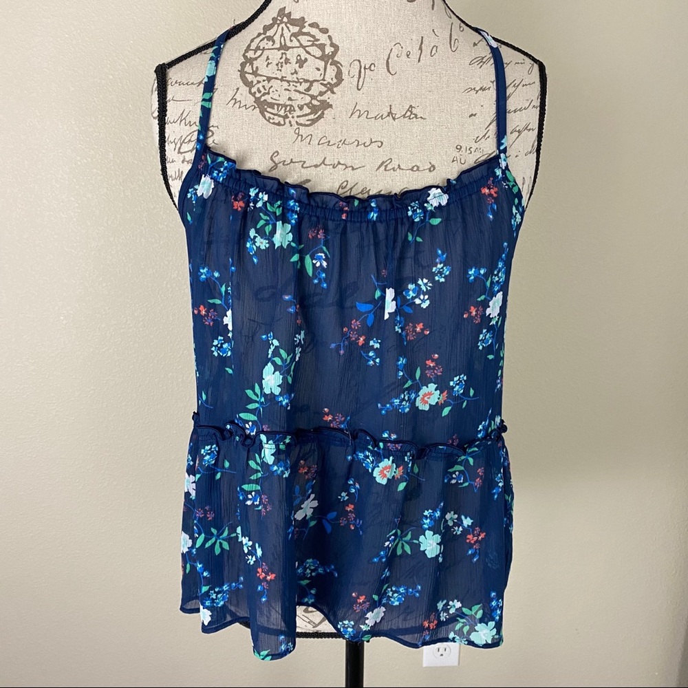Hollister Sheer Tank Top Blouse With Cross Back